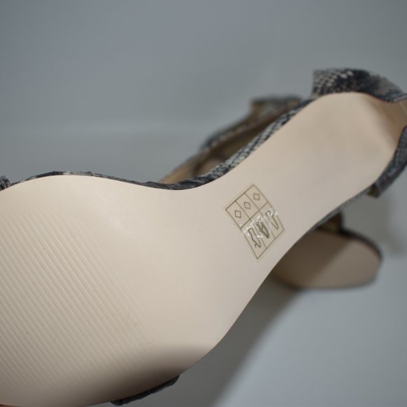 Just Fab Women's New Bridgette Snake Skin Open Toe - Picture 11 of 12